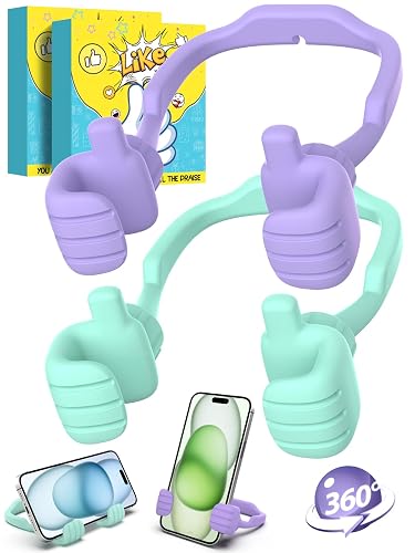 Stocking Stuffers for Teens Girls Boys Adults Cell Phone Stand: UPGRADE Adjustable Thumbs Up Lazy Phone Holder for Desk Cool Gadgets Fun Birthday Gift Ideas for Kids Teenager Women Gifts for Christmas