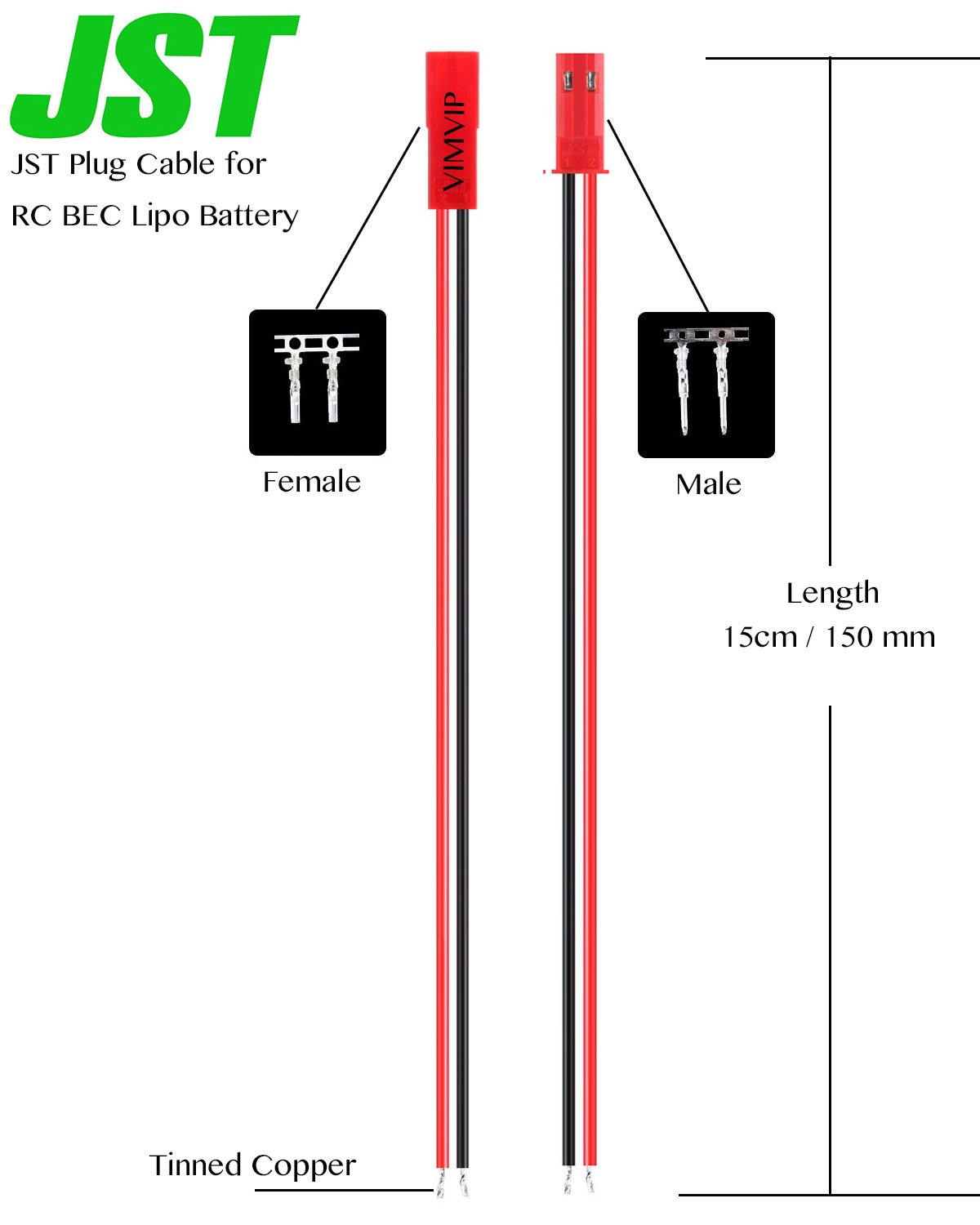 ProTek RC JR Style Servo Connectors (4 Pair) 5009