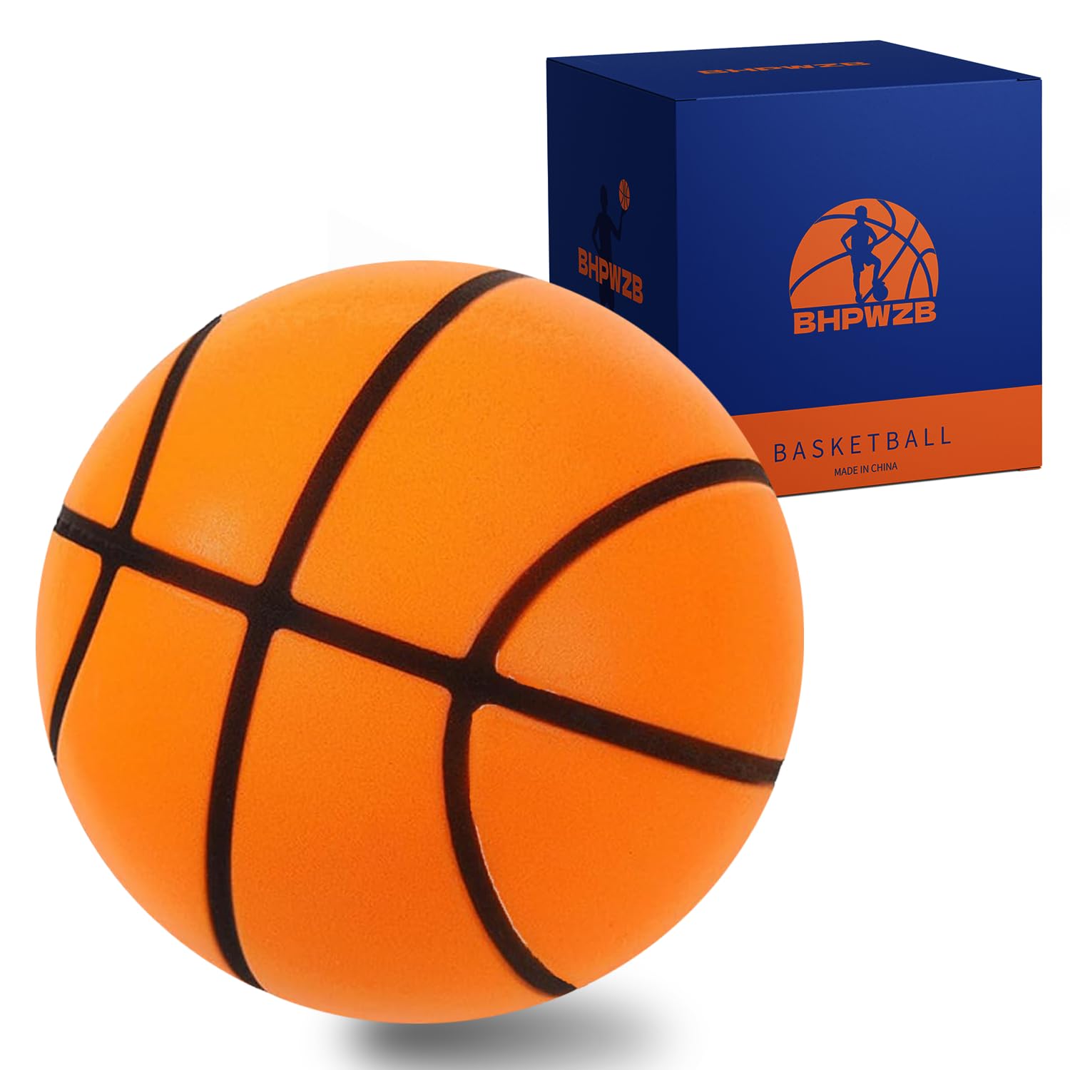BHPWZB Silent Basketball Indoor Training Foam Ball - Airless Soundless Basketball for Quiet Dribbling & Hoop Games - Multiple