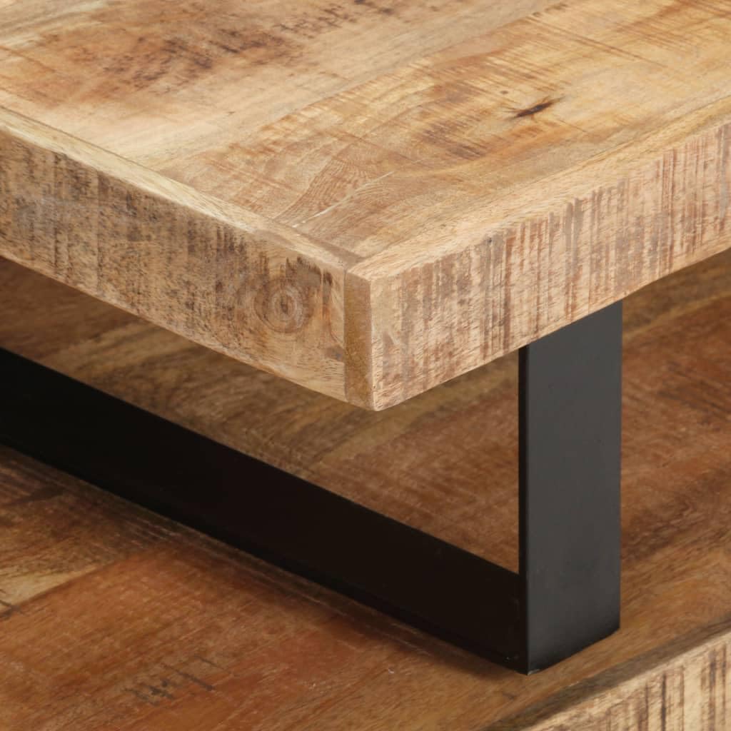 Générique Ensemble de Table Basse 2 pcs Bois de manguier Massif,Meubles, Tables, Tables Basses et Tables d'appoint, Tables Basses, Brun (Poids 19.44KG)