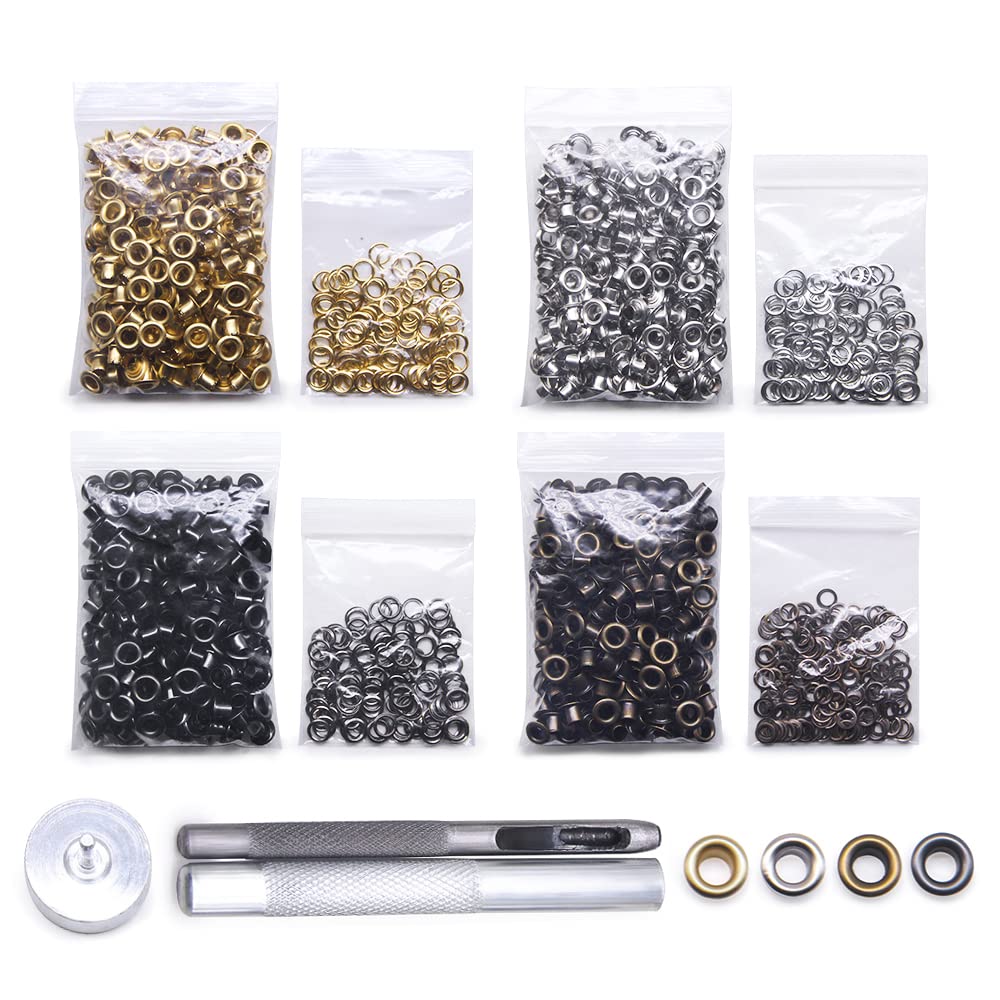 Jamsinmu 3.5mm Grommet Tool Kit 800 works Sets Grommet Adjusting Tool with Eye Pliers Eyelet Tool Set for Leather Canvas Tarpaulin Tent 150# Inner 3.5mm