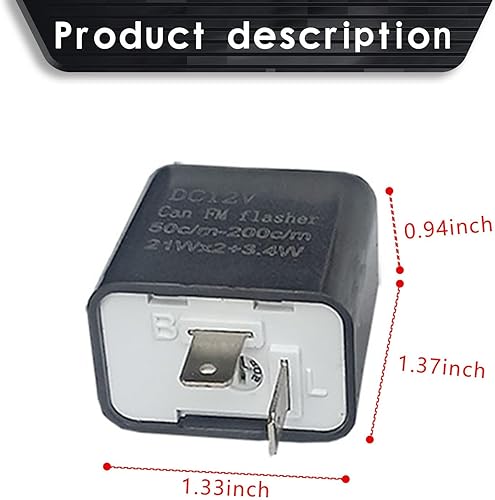 Miniatura 2 de 4 relés intermitentes para automóvil, CC de 12 V LED de frecuencia ajustable, relé de señal de giro de 2 pines, dispositivo de control de flash de