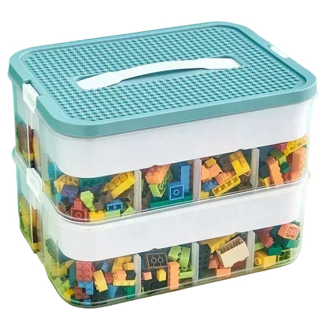 IJSDNVJNDX Toy Organizer Box Transparent Storage Container Adjustable Small Particles Jigsaw Puzzle for Building Blocks B