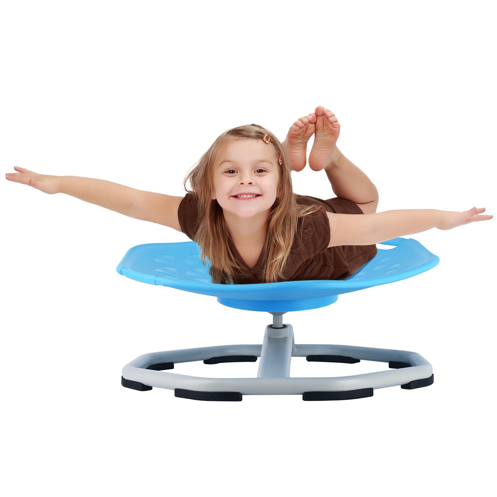 Carivia Kids Sensory Swivel Chair, Sensory Spinning Chair for Kids with Autism, Sit and Spin with Non-Slip Design,Autism Spinning Chairs for Training Body Coordination (Blue)