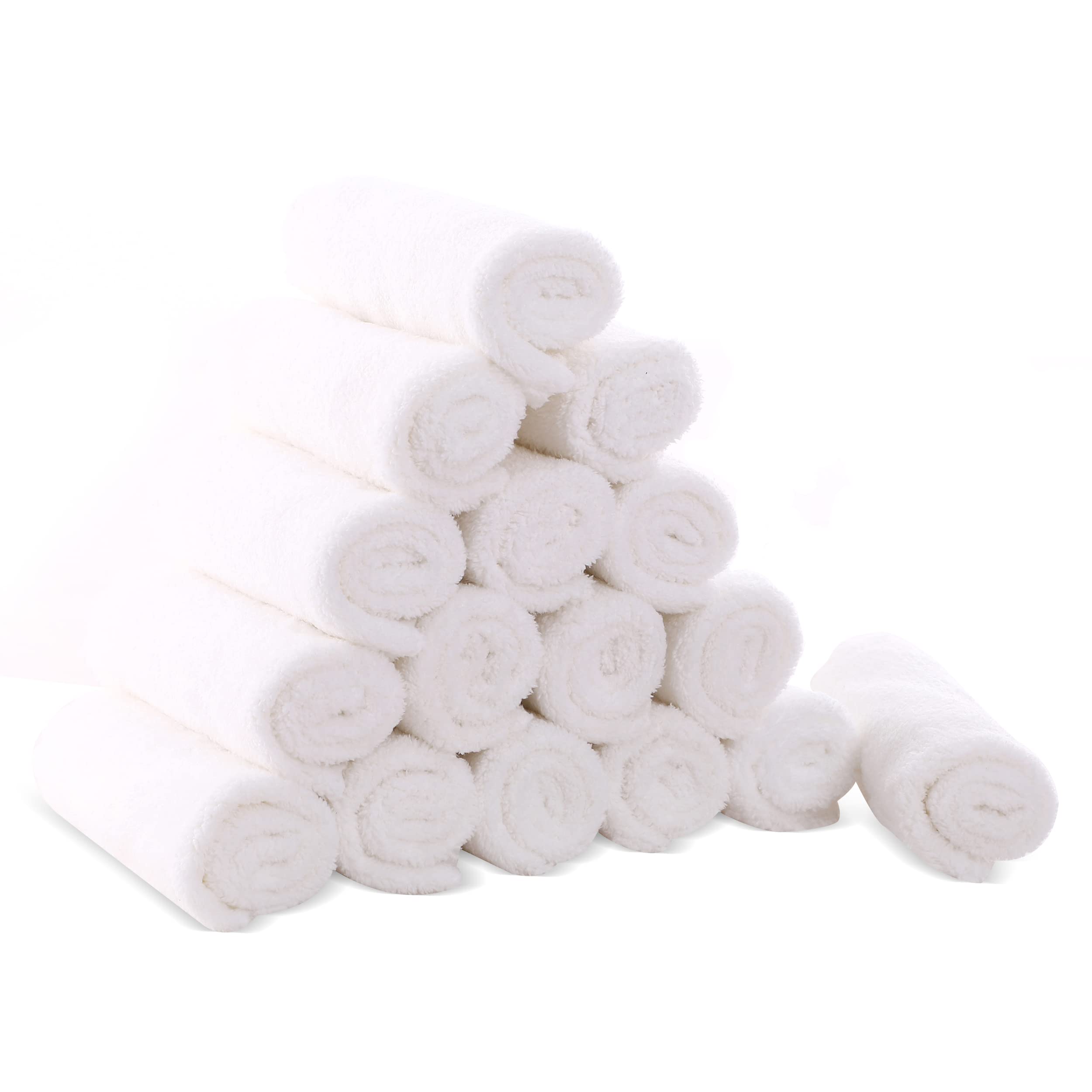 Cute Castle Ultra-Soft Baby Washcloths, 16 Pack - 9" by 9", Gentle on Sensitive Skin for Face and Body, Plush, Super Absorbent Wash Clothes for Girls