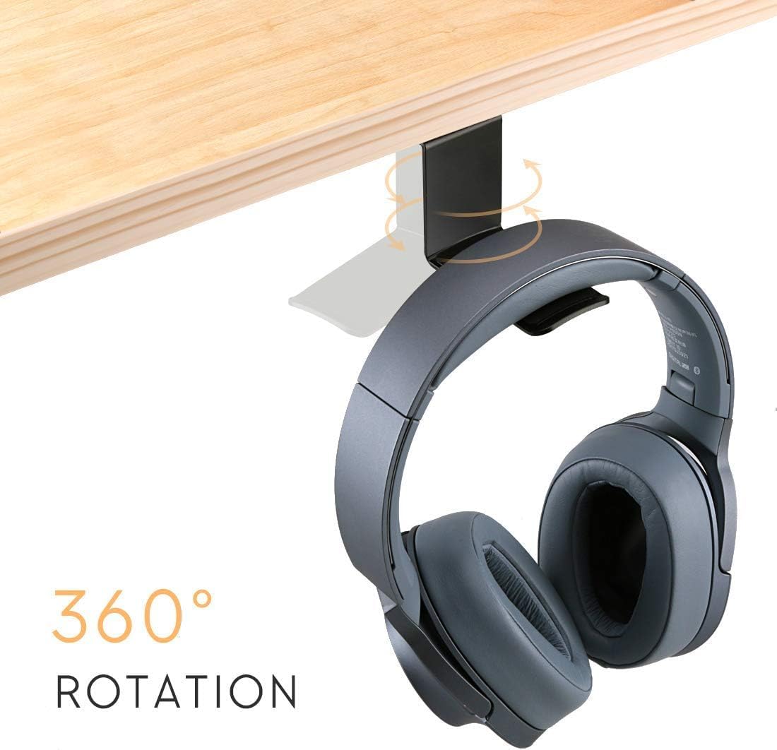 Hommie Supporto per Cuffie, Gancio Appendi Cuffie in Metallo a 360 Regolabile, Supporto da Incollare Ganci Universali per Tutte Le Cuffie, Ganci Adesivi per Appendere la Borsa o i Altri Articoli Nero