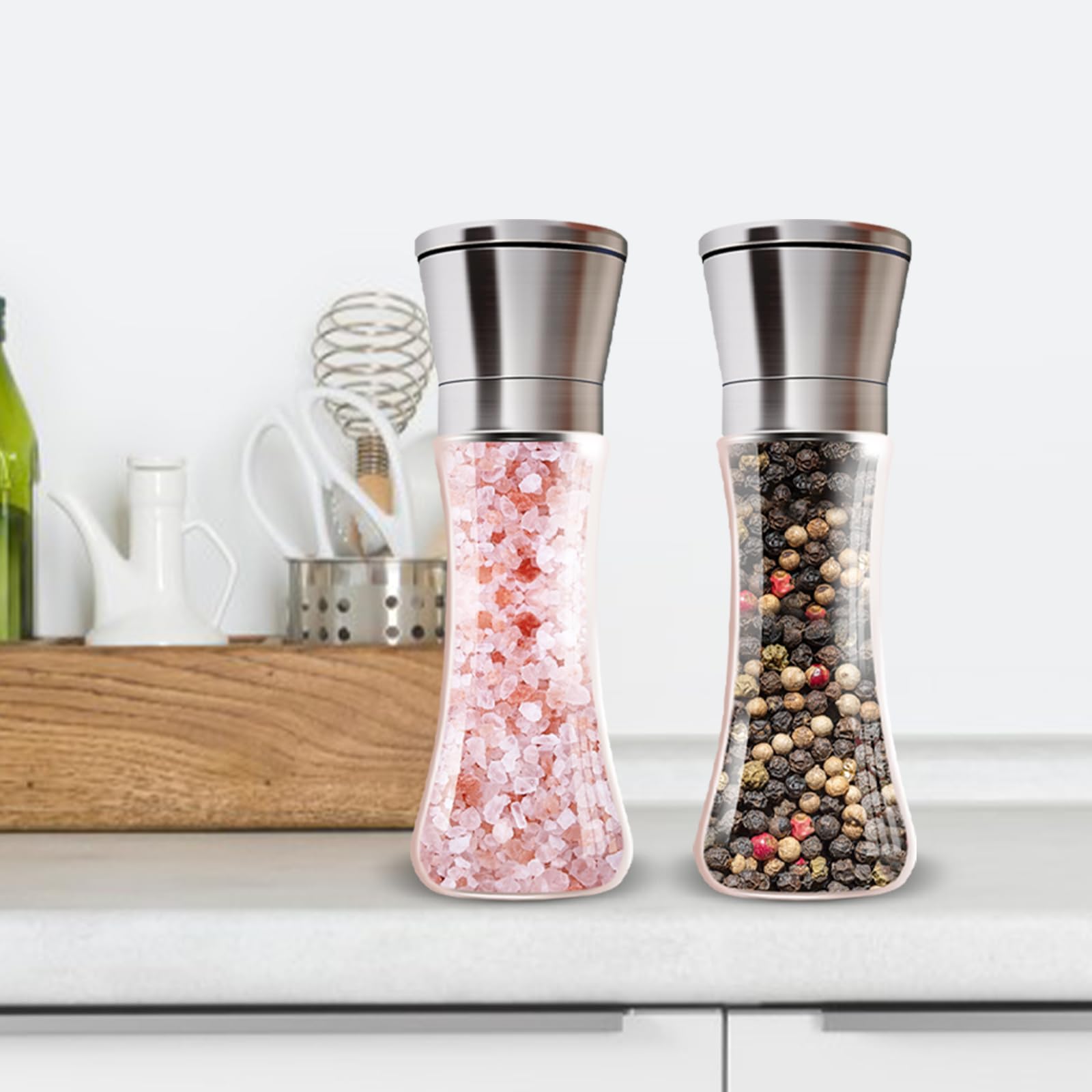Salt & Pepper Grinder Set - Stainless Steel -2