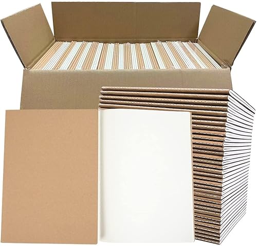 LIONSOUL Paquete de 90 cuadernos de papel kraft A5 en blanco, cuadernos de bocetos de papel en blanco, cuaderno de escritura en blanco a granel, 80