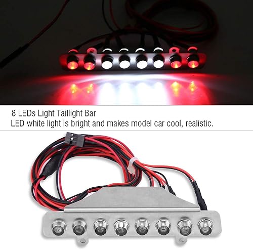 Miniatura 7 de Barra de luz LED para coche RC, barra de luz LED de 8 LED, pieza de accesorio de lámpara trasera blanca roja para TRAXXAS UDR 1/7 camión RC Car