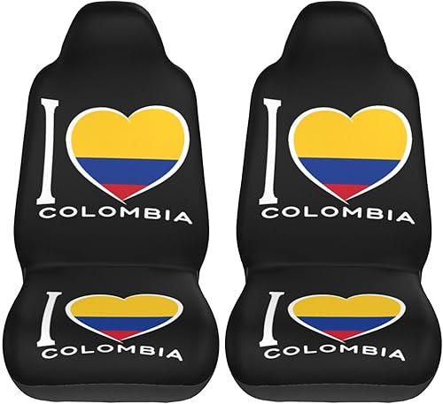 Miniatura 9 de I Love - Juego completo de 2 fundas universales para asientos delanteros de automóvil de República Dominicana, se adapta a la mayoría de