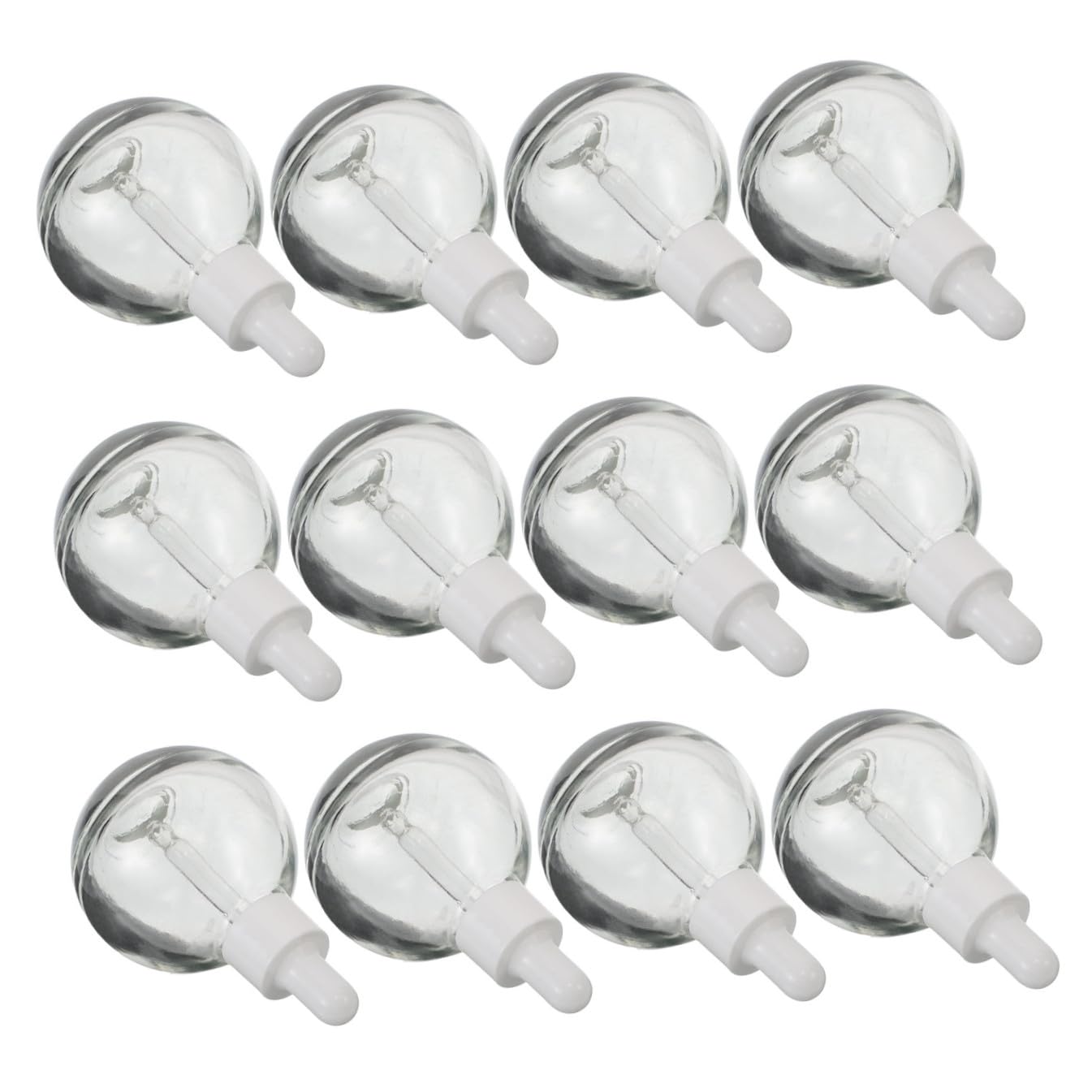 PRETYZOOM 12 Flaconi Contagocce in Vetro da 30 Ml, Bottiglie Vuote per Oli Essenziali con Guarnizione Bianca, Flaconi da Viaggio di Perdite per Cosmetici e Sieri