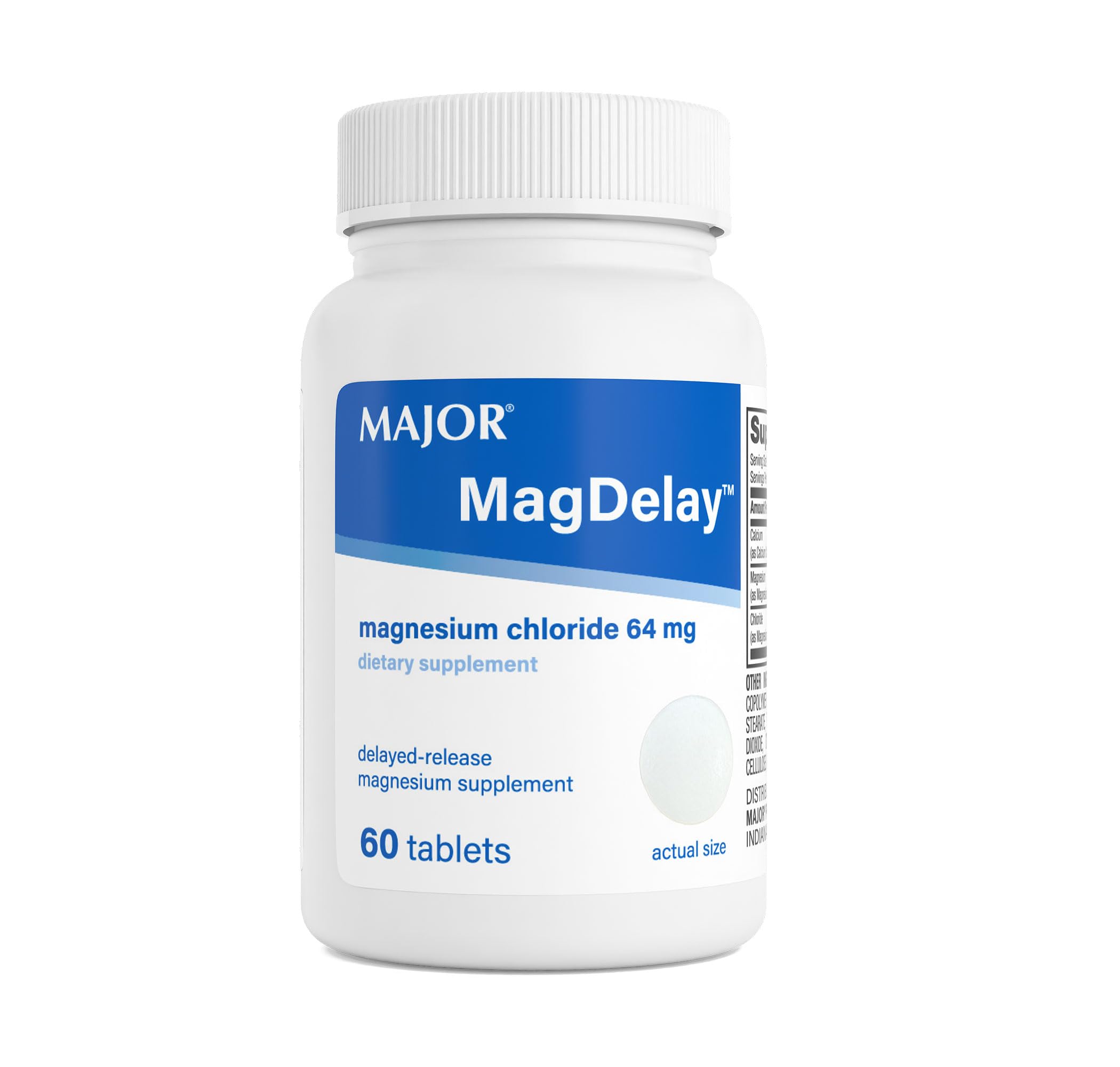 MAJOR MagDelay Magnesium Chloride 64 mg, 60 Tablets (1-Pack) 60 Count (Pack of 1)
