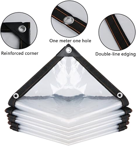 Miniatura 2 de Lonas duraderas de invierno transparentes con ojales, cortinas resistentes a la intemperie para exteriores, bloquean la lluvia, nieve, viento, hoja