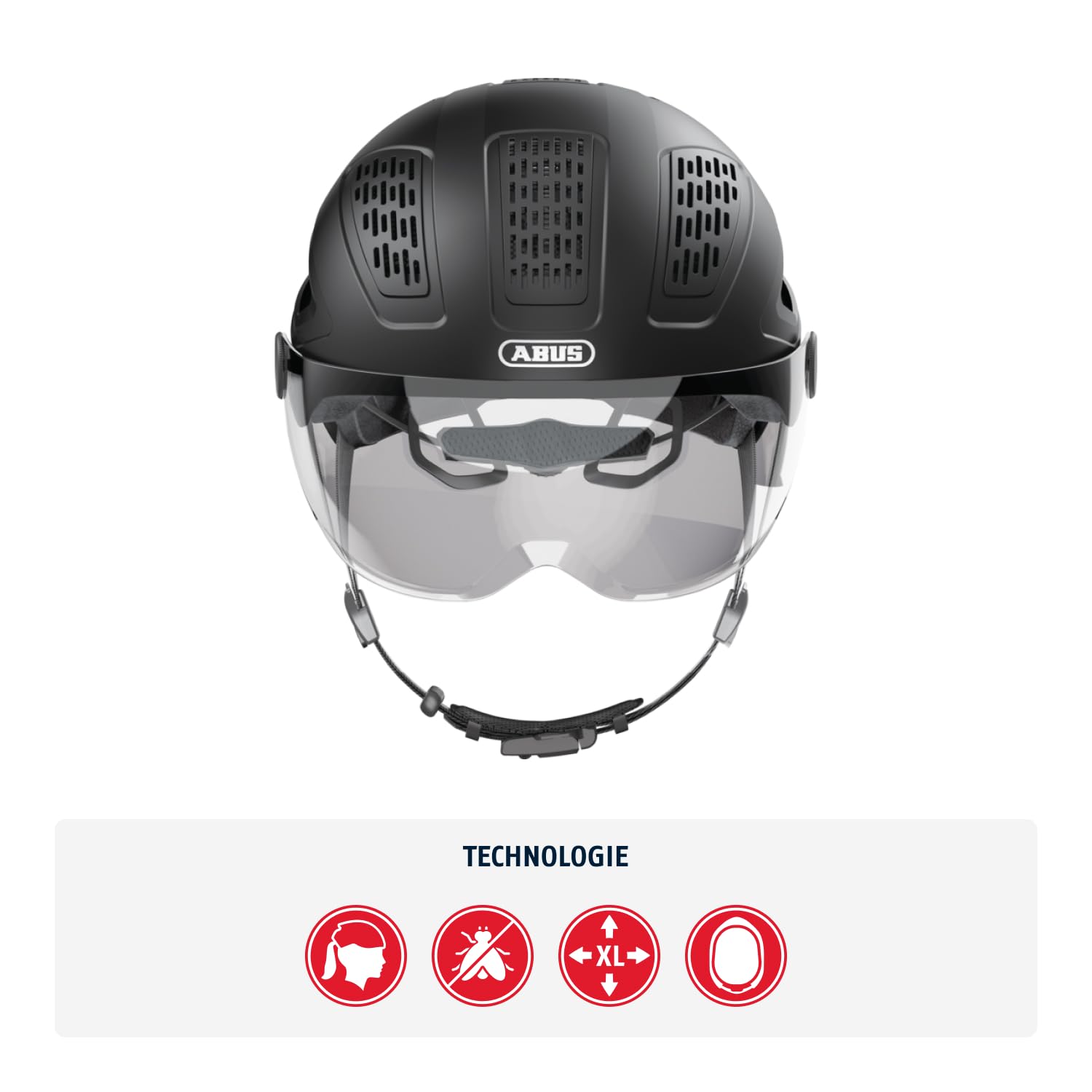 ABUS Stadthelm Hyban 2.0 ACE - Fahrradhelm mit Visier, Licht und ABS-Hartschale - für Damen und Herren