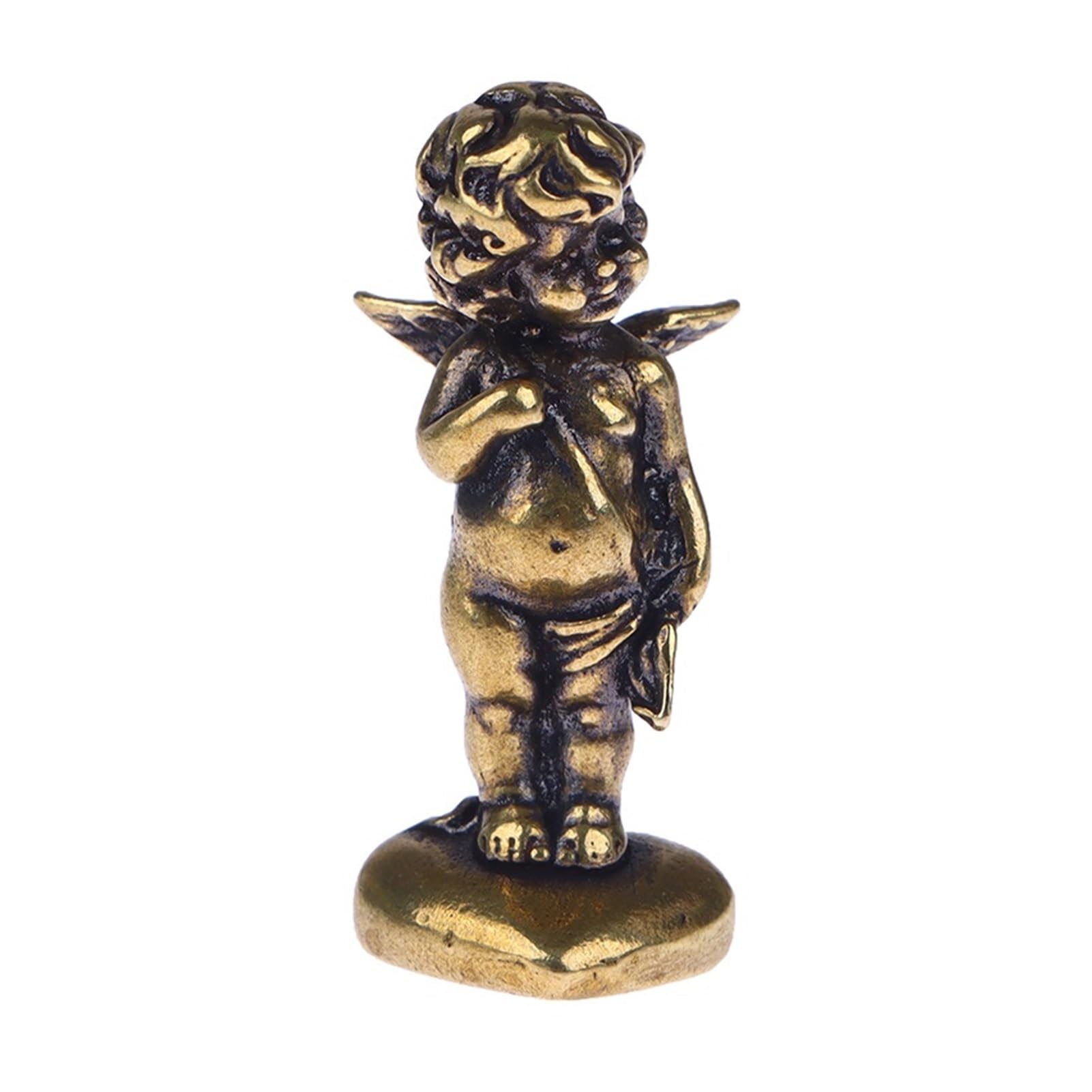 Huolimxun Pure Copper Cupid God Angel Statue Miniature Living Room Coffee Table Home Craft Decoration Ornaments