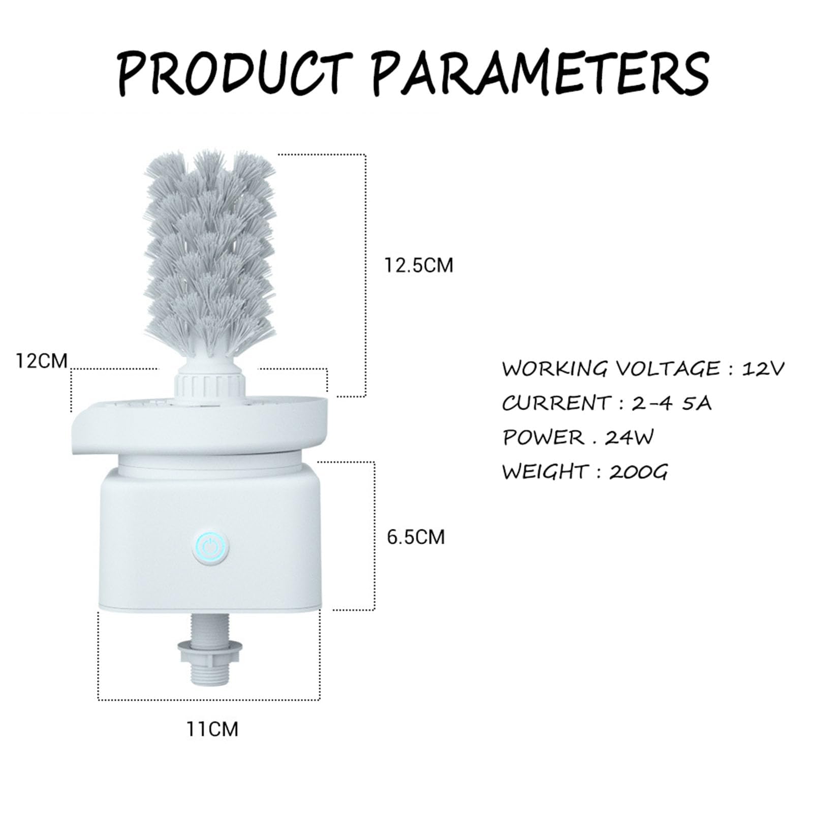 Lavabicchieri Elettrico ad Alta Pressione da 24 W, lavabicchieri Automatico per Cucina, Bar, caffetteria, Include Spazzola e ugello sovralimentato.