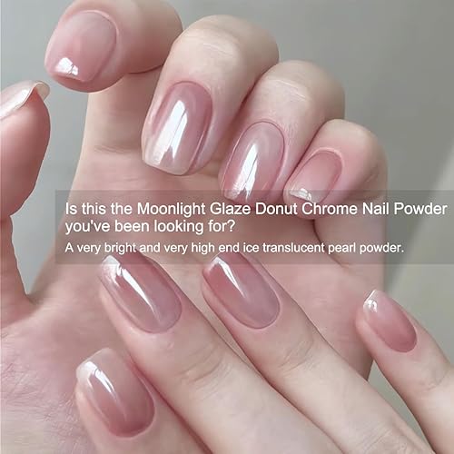 Miniatura 2 de Polvo de uñas cromado, color blanco y cromado, efecto de espejo mágico, transparente, perla, pigmento, polvo, luz de luna, perla en polvo de alto