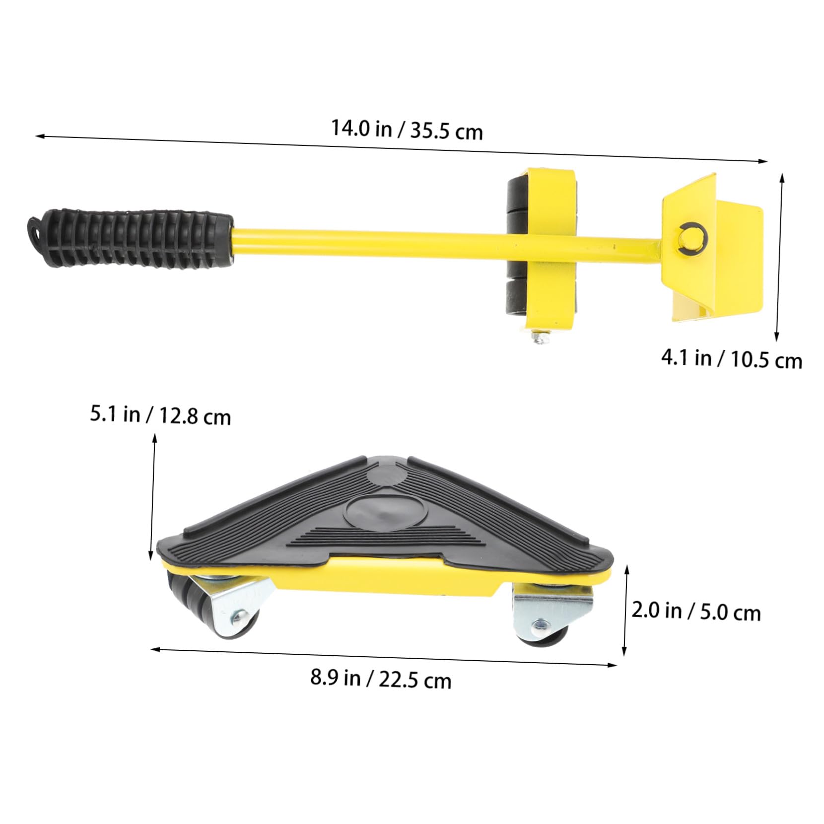 Set di pulegge mobili pesanti con 4 ruote universali e 1 barra a leva, strumento facile da spostare per casa/ufficio Relon, kit da 5 pezzi per spostamento senza sforzo