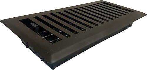 Miniatura 6 de Sierra Grates Precision Flow Registro de piso de acero de 4 x 14 pulgadas, diseño contemporáneo, acabado de bronce metálico, cubiertas de