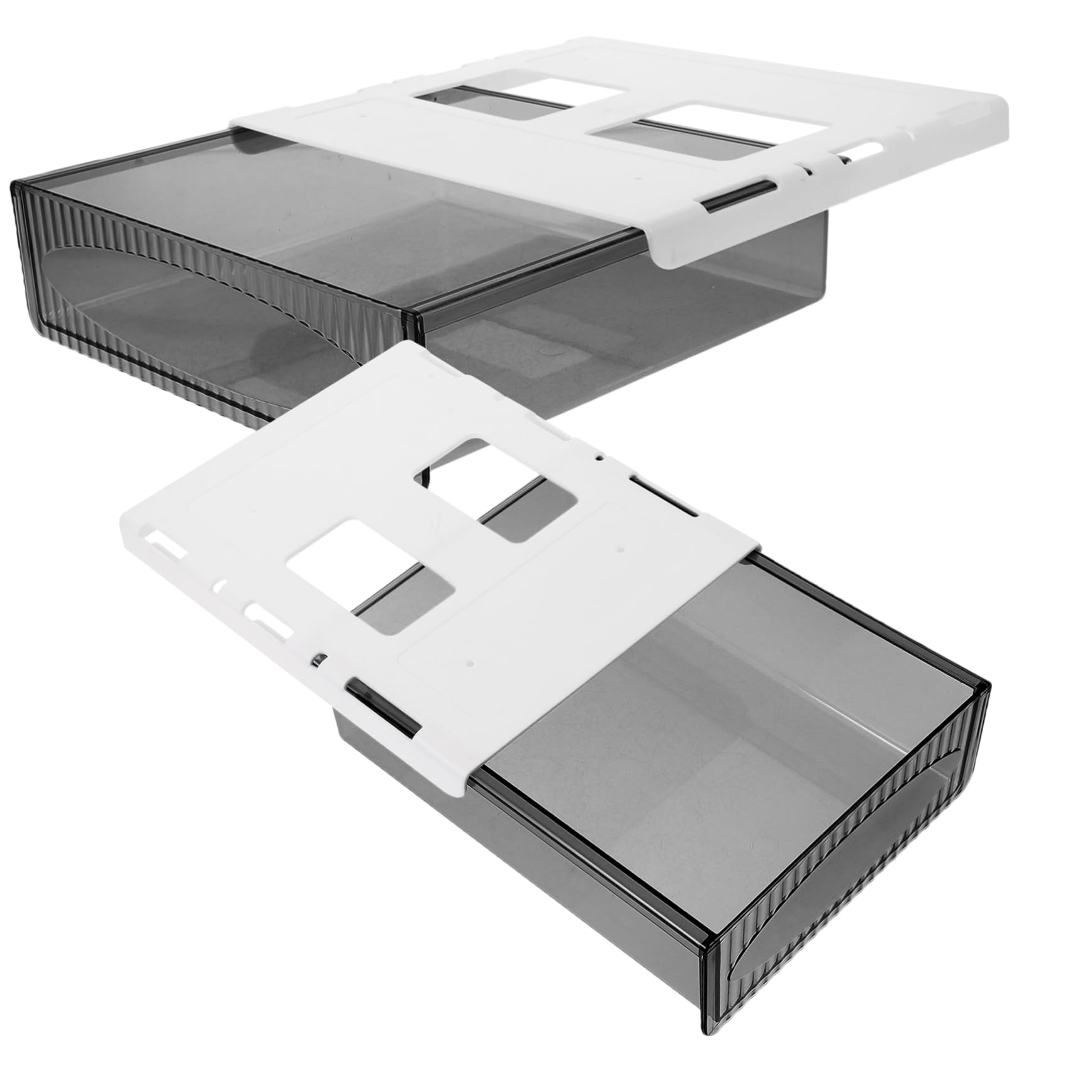 Cassetto Sotto Scrivania in Plastica Resistenti Organizer Portaoggetti Per Ufficio 2 Pezzi Cassetto Da Tavolo Compatto