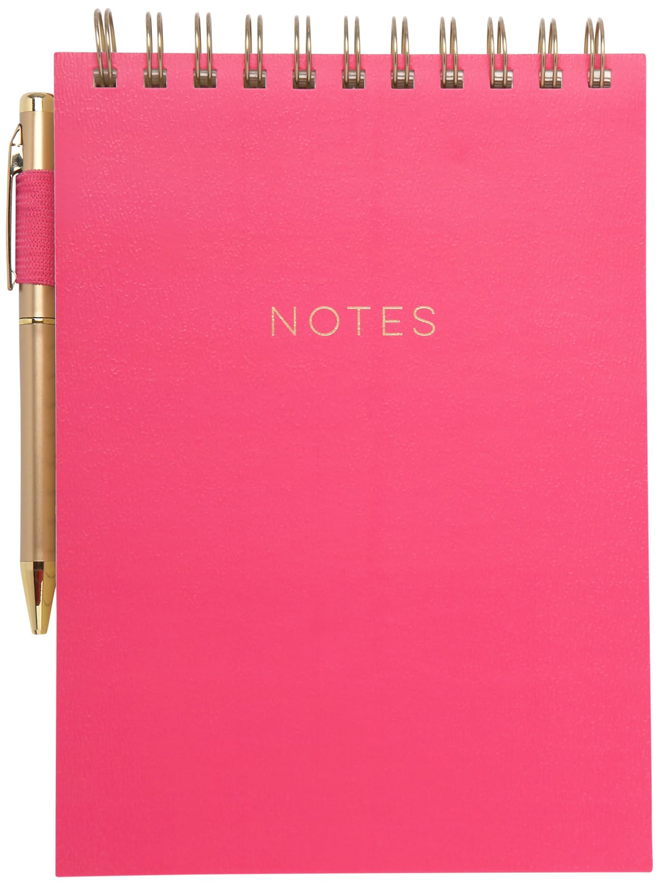 Eccolo Cuaderno con espiral superior rayado, bloc de notas de tapa flexible con bolígrafo incluido y lazo para bolígrafo (240 páginas perforadas), bloc de notas A5 ideal para tomar notas en la