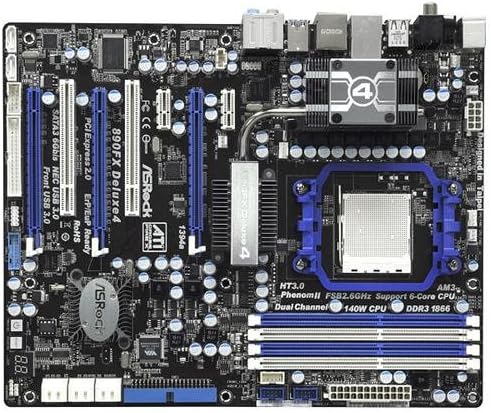 ASRock Socket AM3/AMD 890FX/SATA3&USB3.0/Quad CrossFireX/A&GbE/ATX Motherboard 890FX Deluxe4