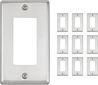 Vista 1 de Maxxima Paquete de 10 platos decorativos de pared de 1 banda, acero inoxidable, tamaño estándar (paquete de 10)