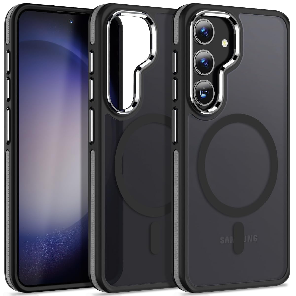 MALEWOLF for Samsung Galaxy S23 FE Case Compatible with Magsafe, Color Hybrid Design Shockproof Protection with Anti-Slip Grip, Magnetic Translucent