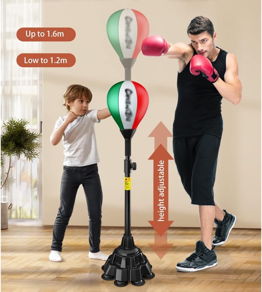 Punching Bag with Stand, Reflex Boxing Bag,Speed Punching Ball for Adults & Teens, Training & Fitness for Home Office Indoor Outdoor (Style 1 120)