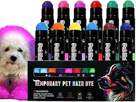 Tintura temporária de pelos de animais de estimação, tinta de pele de animal de estimação, canetas de pintura de cabelo não tóxicas para cuidados criativos, tintura de cabelo de cachorro