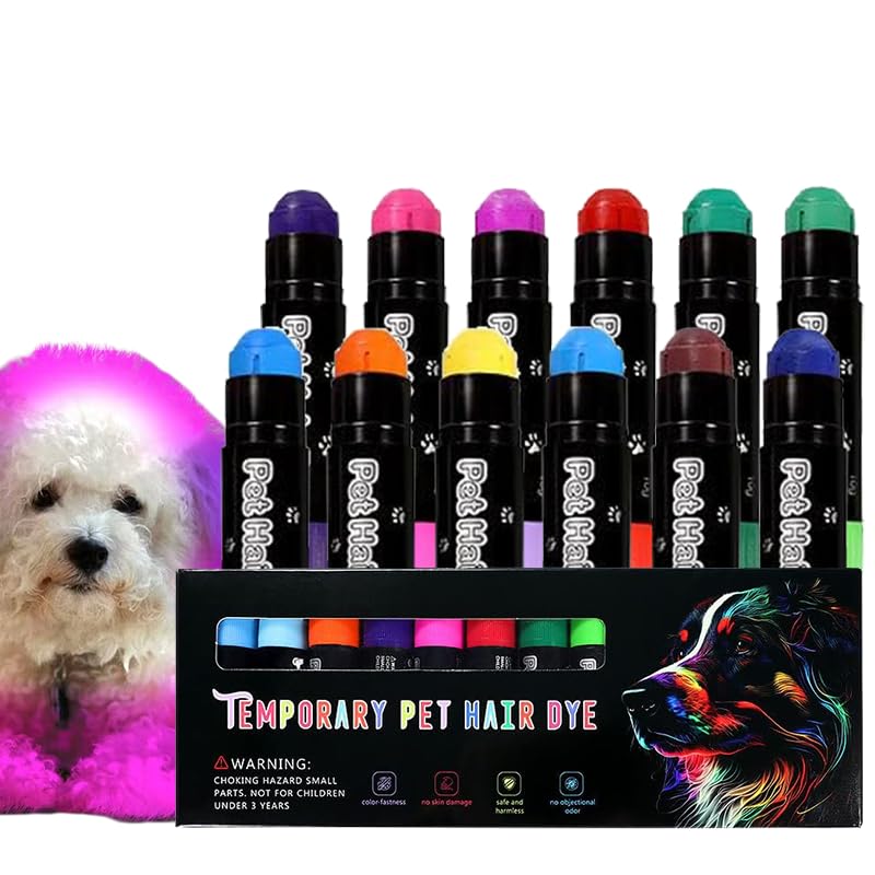 Temporary Pet Hair Dye 12-Color Set