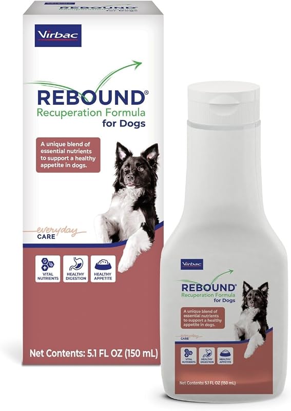 Rebound Recuperation Formula for Dogs, Hydration Support | Nutritional liquid supplement with essential amino acids & prebiotics to stimulate appetite & support post surgery recovery.