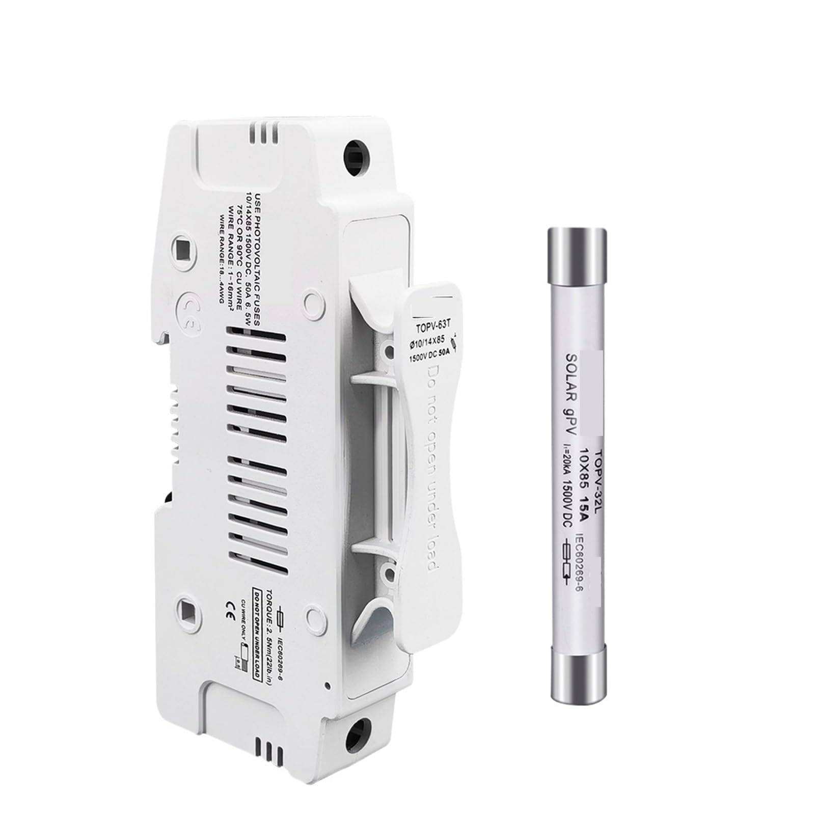 1P Solar PV 1500V Sicherung 1PCS 10 * 85 Oder 14 * 85 PV Sicherung Solar Schutz Protector 1Pcs(20A,WITH FUSE 10X85MM)
