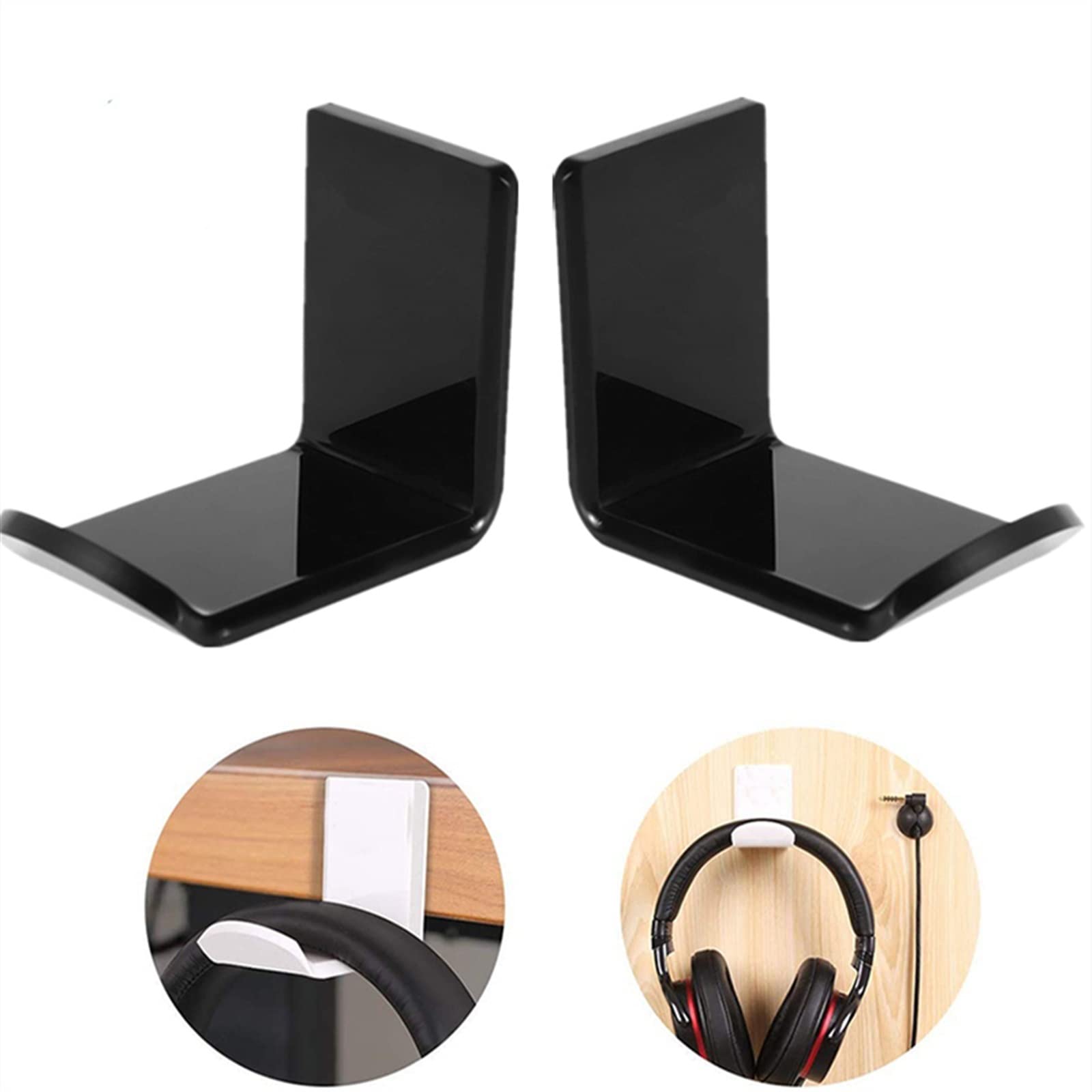 Supporto per Cuffie, Gancio per Auricolari, Morsetto Adesivo per Auricolari, Montaggio Adesivo, Clip da posizionare sotto la scrivania