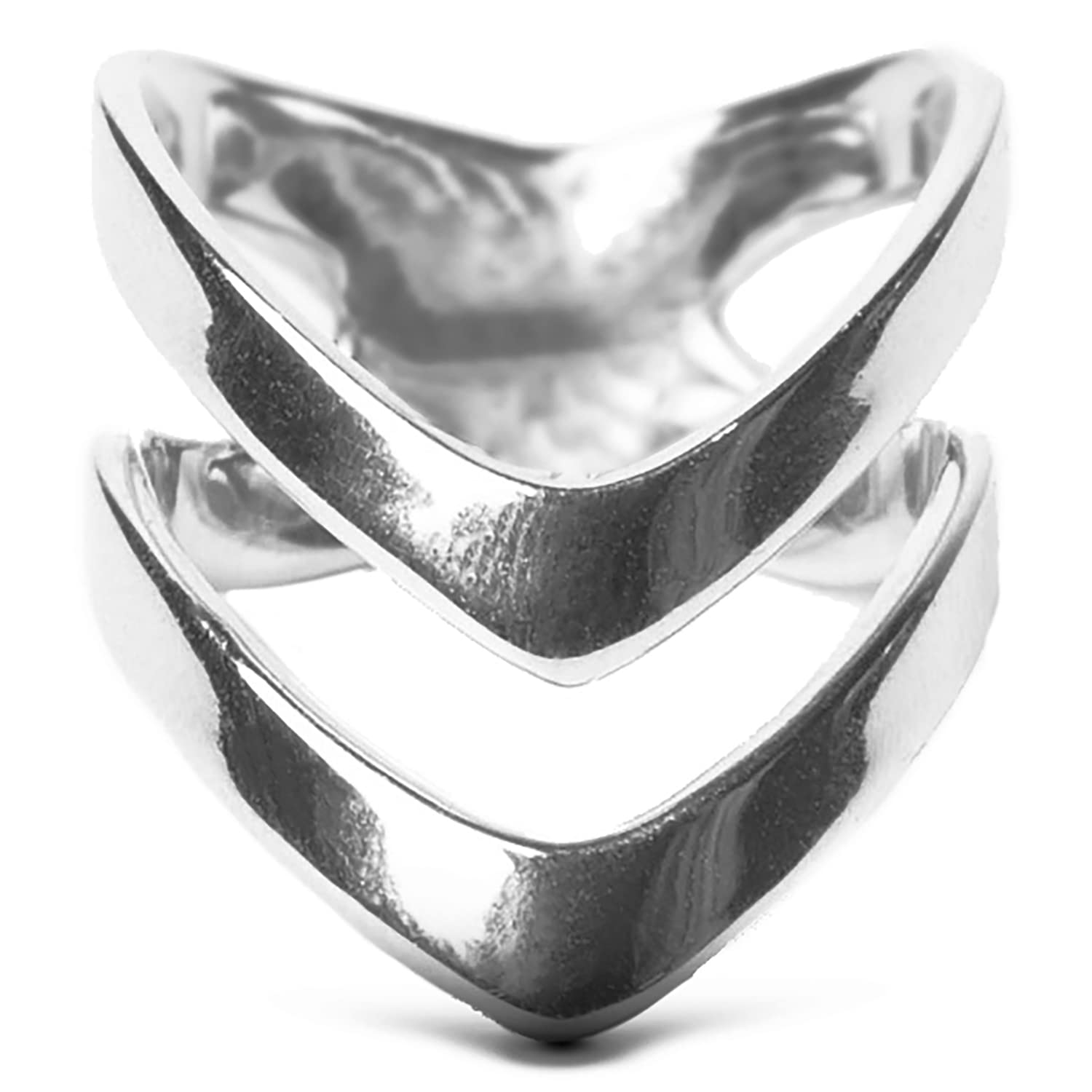 Hunt Chevron Ring by Rogue+Wolf Halloween Silver Engagement Promise Rings for Women, Gothic Y2K Jewelry Emo Goth Accessories, Cool Stackable Boho Alt Cute Aesthetics for Teen Girls, Punk Grunge Anime Dainty Stainless Steel Witchy Christmas Gifts