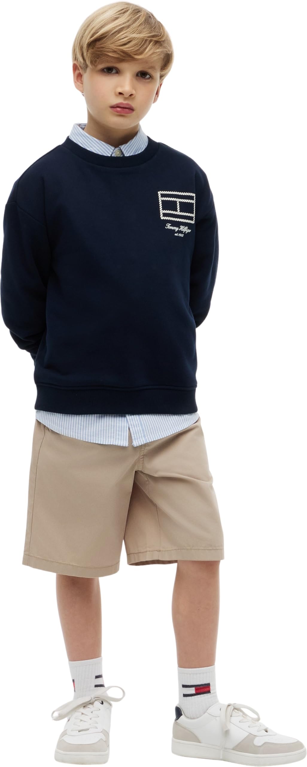 Tommy Hilfiger Outline Flag Graphic Sweatshirt Kb0kb10594 Felpa Pullover Bambini e Ragazzi