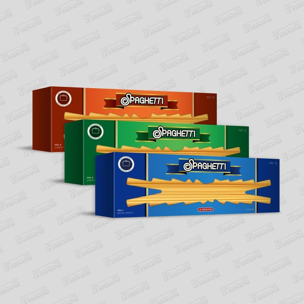 Amazon.com: LE-SSERAFIM Spaghetti 1st Single Album (3 ver. SET) +