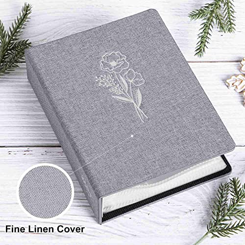 Lanpn Photo Album 4X6 50 Pictures 2 Packs, Small Mini Capacity Linen Photo Book Sets, Each Pack Holds 100 Top Loader Vertical Only Picture For Kids Boy Girls Grey #TOP2