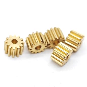5pcs 0.3 Module 12 Teeth Copper Gear 4.2mm Diameter 4mm Thickness 0.3M 12T Straight Teeth Gear 1.5mm 2mm 2.3mm Tight Fit Shaft Pinion1.98mm bore