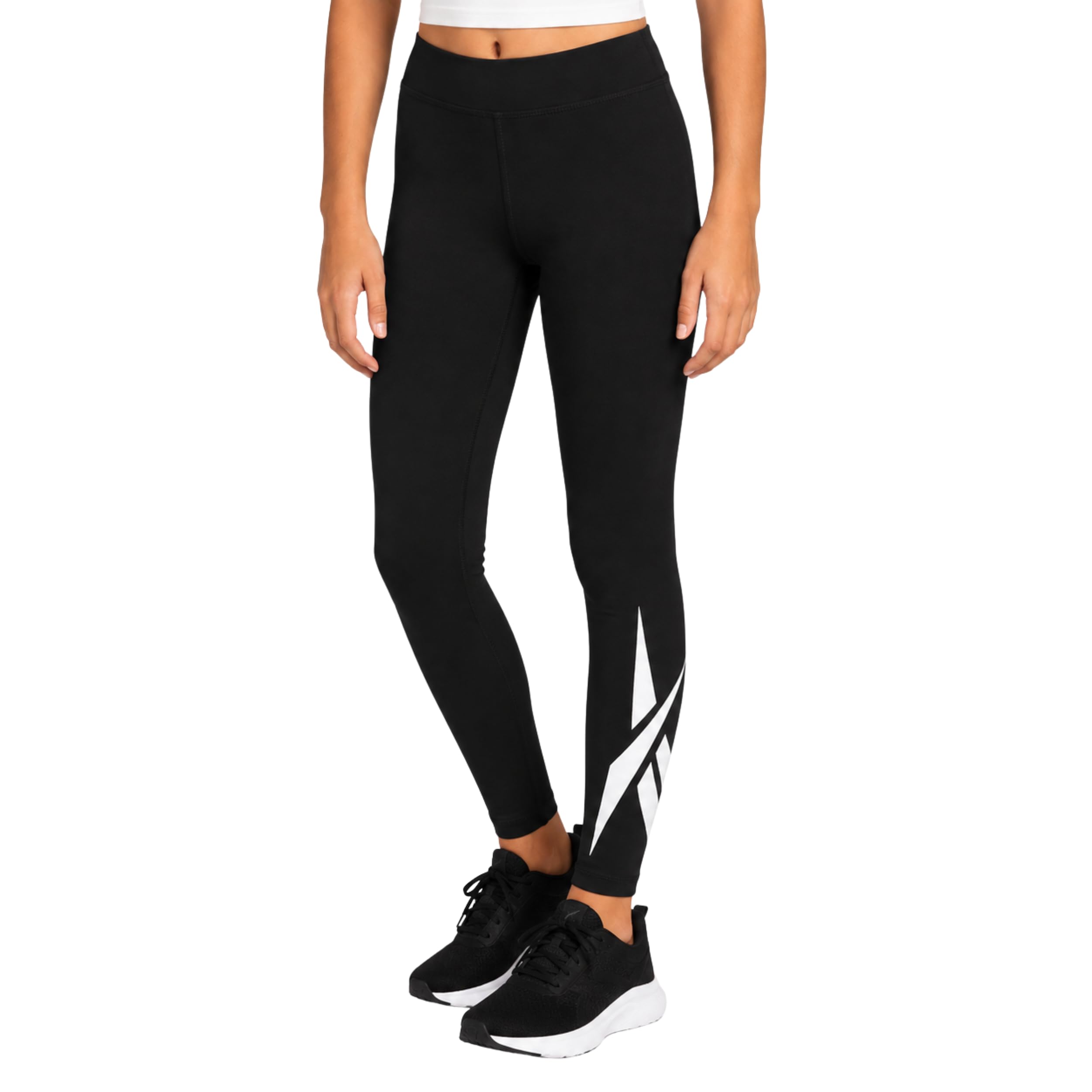 Reebok Leggings para niñas, leggings de algodón de rendimiento atlético, pantalones de yoga elásticos para niñas, mallas de baile (tallas: 7-12)