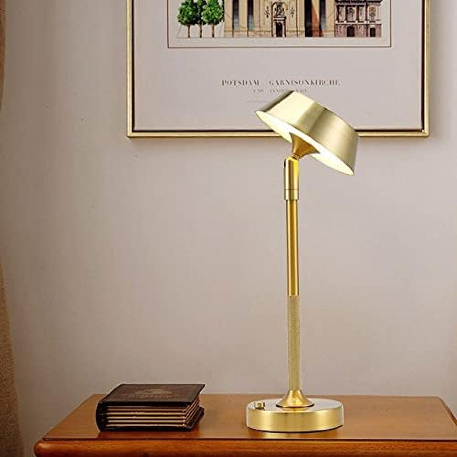 Ładowalna Lampa Stołowa Typu C Bezprzewodowa Głowica Obrotowa 180 ° 3 Tryby Kolorów Dotykowa Lampa Biurkowa LED Metalowa Przenośna Lampka Biurkowa Z Bezstopniowym Ściemnianiem Lampka Stołowa Lampk