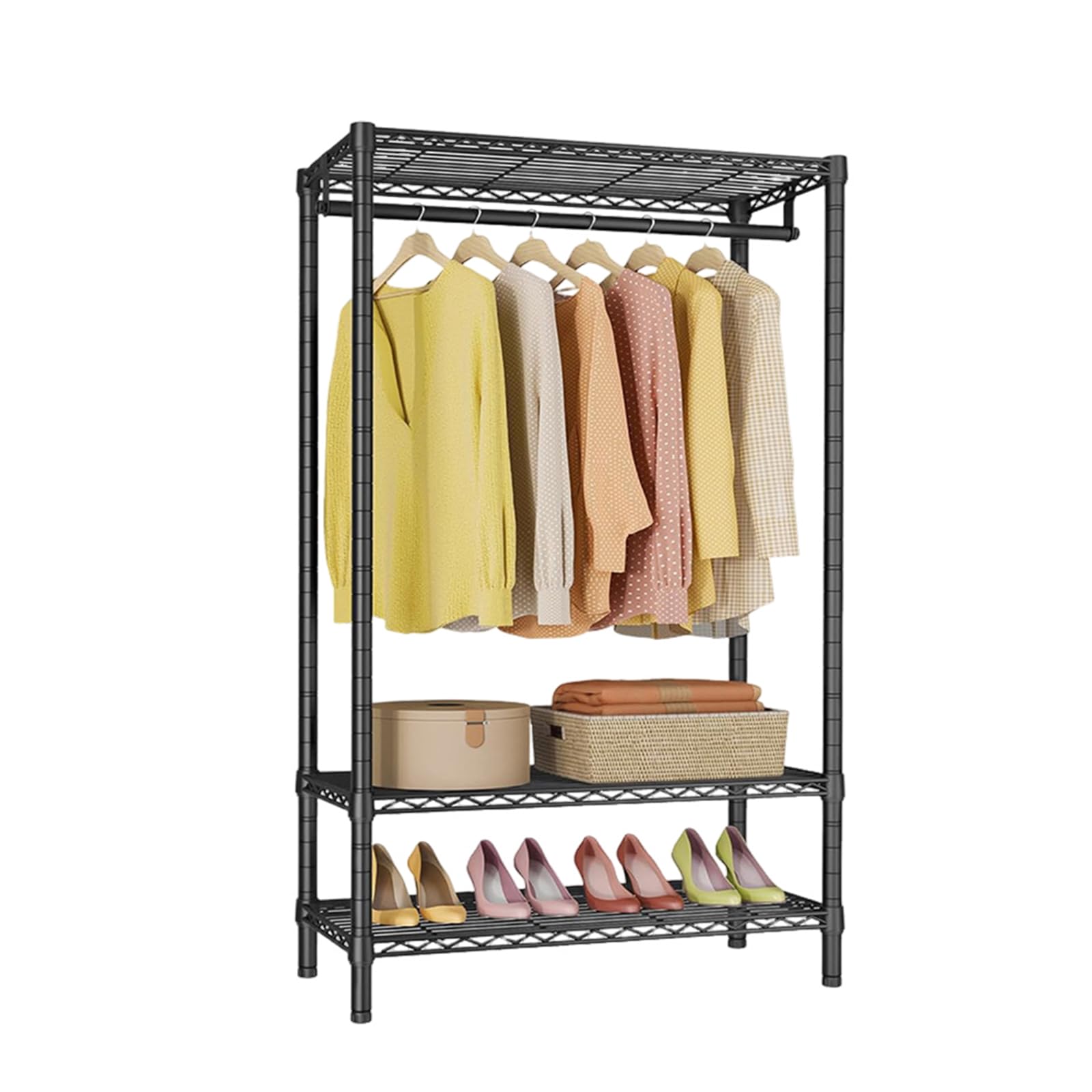 Porte-manteaux à suspendre noir idéal pour le rangement du dressing et de l'entrée