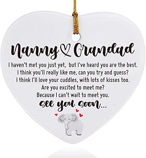 New Grandparents Ornaments Keepsake Gifts from Baby, See You Soon, Pregnancy Announcement Plaque Sign Gifts for First Time Grandparents Grandma Grandpa to Be Gifts, Promoted to Grandmother Grandfather