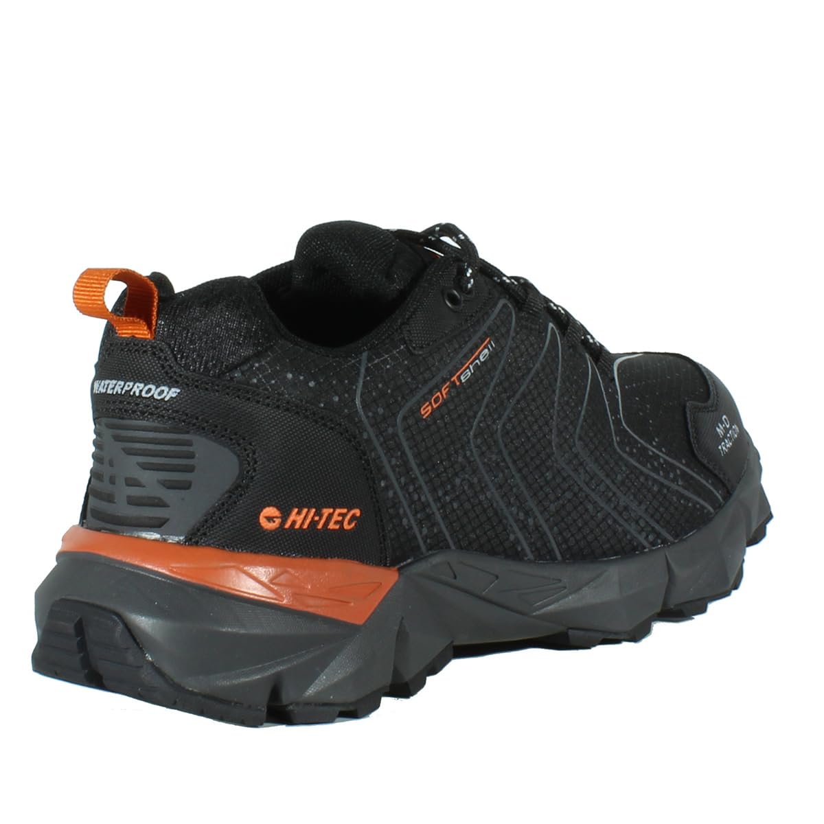 HI-TEC - Zapatillas Trekking Hombre Kinyeti WP | Zapatillas Montaña Hombre, Senderismo | Pies Secos con Membrana Impermeable, Tracción Óptima, Cómodas | Black/Orange Rust, 40