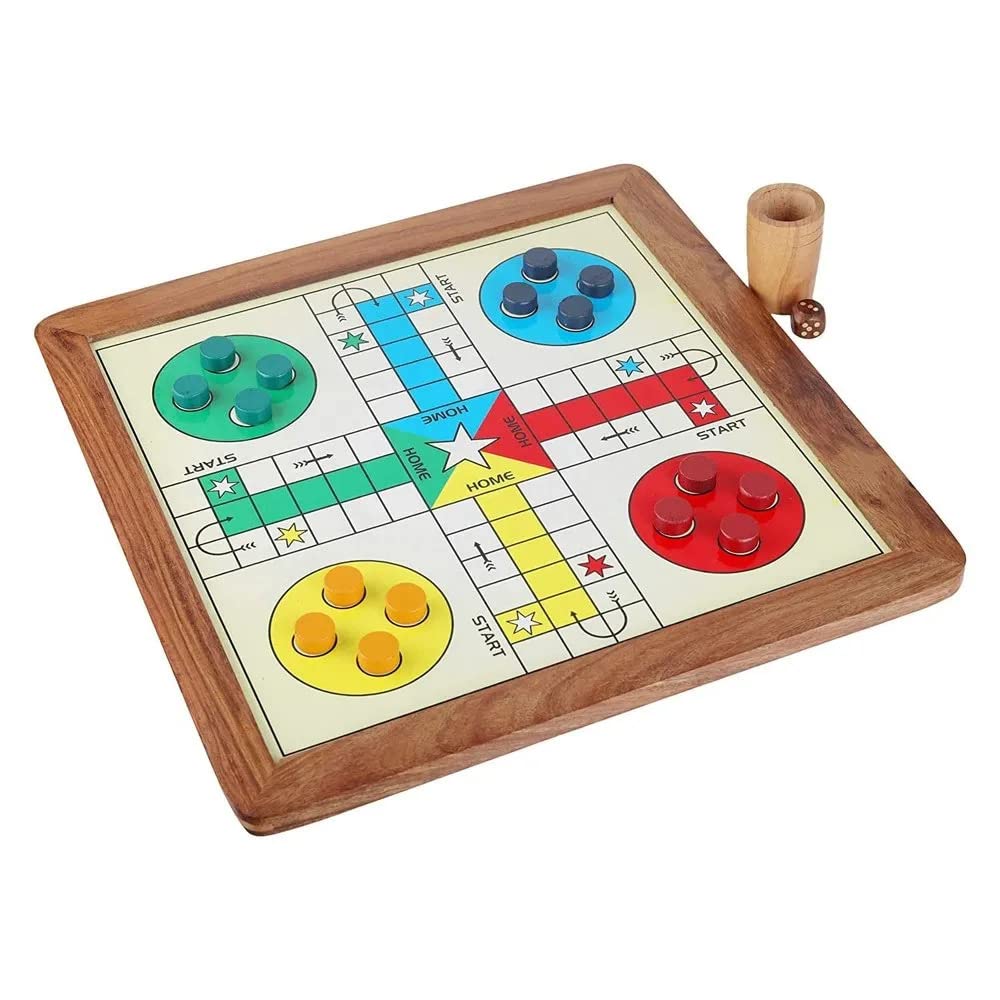 SRA Home Deco Indian Wood Experts Handmade Classic Wooden 2 in 1 Ludo Magnetic Snakes and Ladders Travel Board Game for Kids and Adults Fun Game, Size - 12 Inch (Brown) (B0BRBSR3BG) Amazon Price History, Amazon Price Tracker