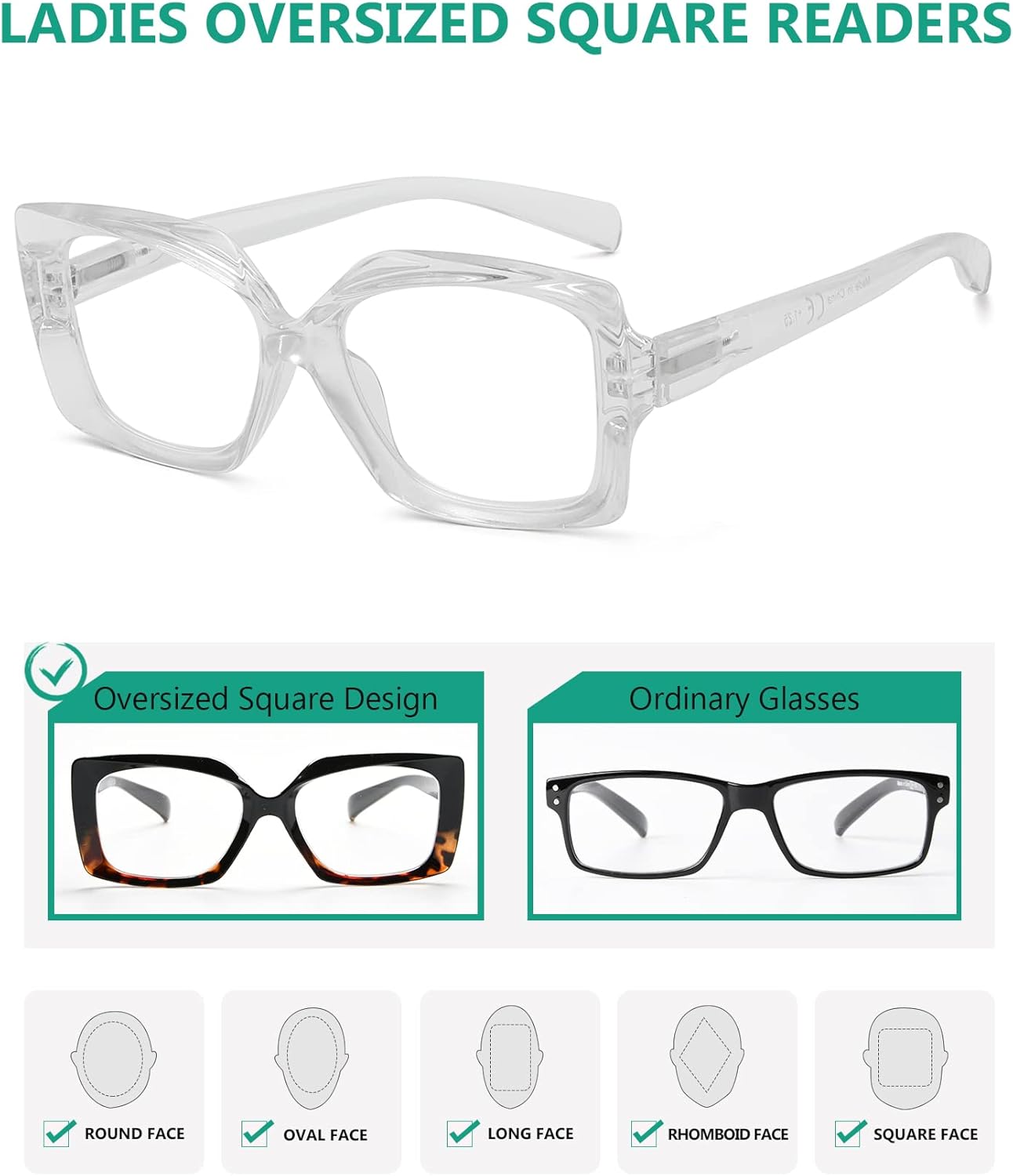 Eyekepper 4 Pack Reading Glasses for Women Reading - Ladies Readers +2.00 - Image 4