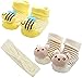3D Cartoon Babysocken Winter Rasselsocken Baby Jungen Mädchen Baby-Jungen Rasselsöckchen Rasselsocken Baby Rasselsocken Rutschfestes Babysöckchen mit Rassel Fördern Motorik (0-12 Monaten) (Color 1)