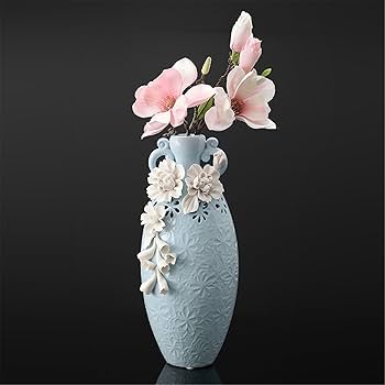 装飾的な陶器の花瓶 多色陶器花瓶 花と鳥のデザイン