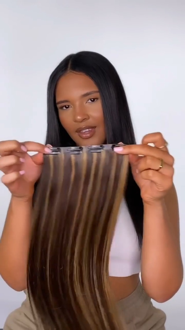 Amazon.com : LORIEN Clip in Hair Extensions Real Human Hair  display picture 1
