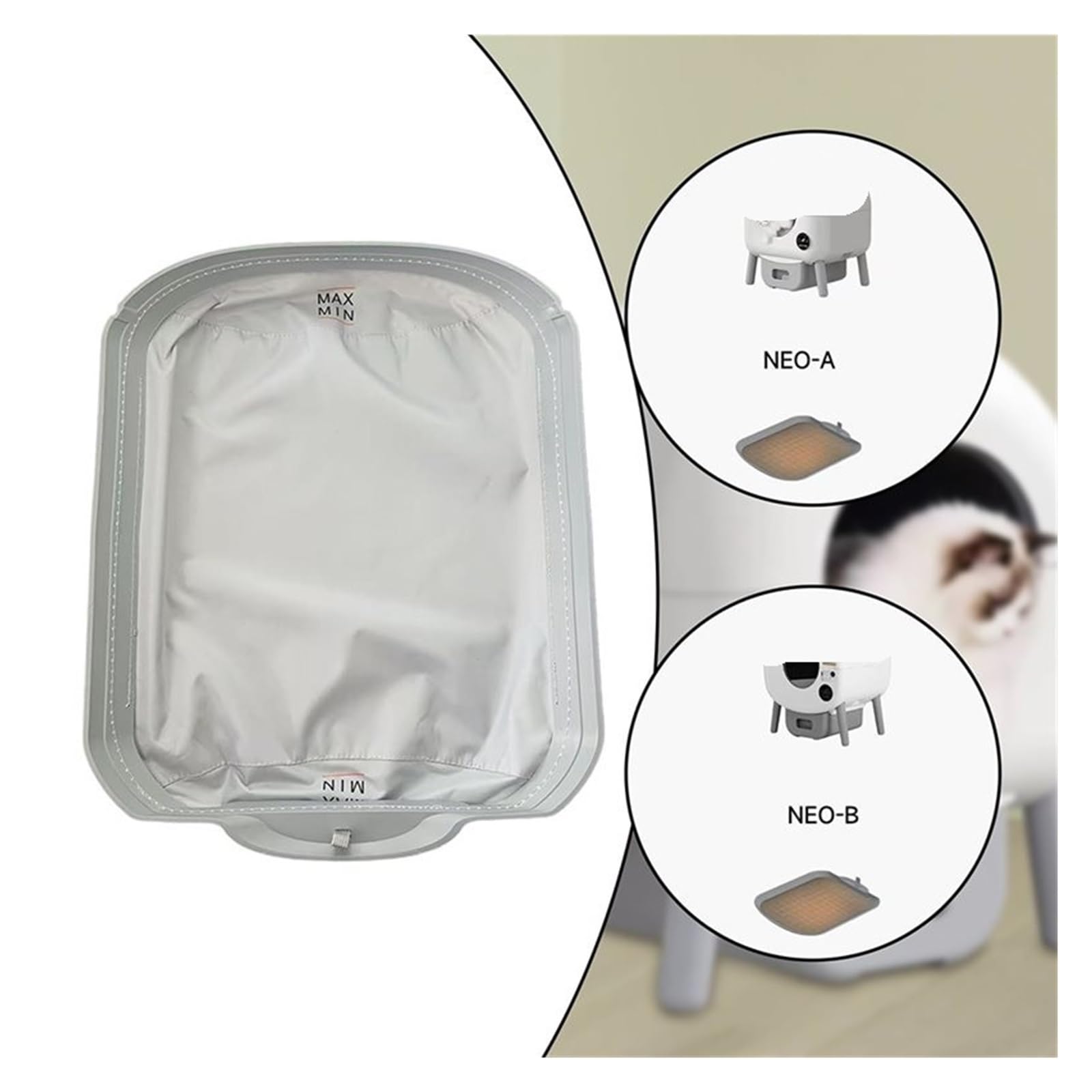 Ersatz-Einlage für Katzenklo, Set mit herausnehmbarer Matte